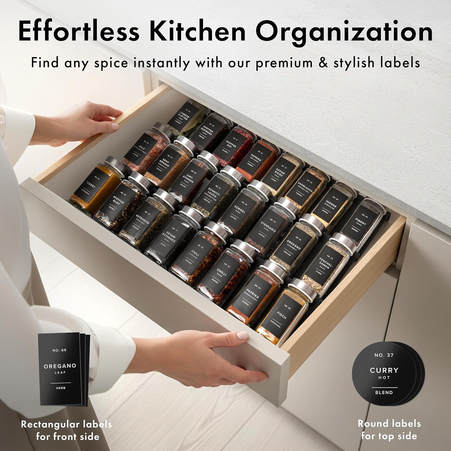 Detalle de EDELHAUS Glass Spice Jars 24-pack 🧂