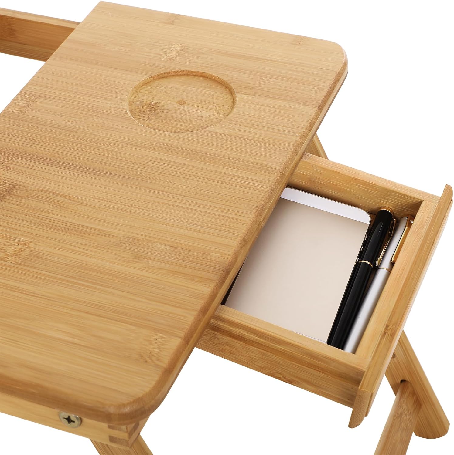 Thumbnail 3 de SONGMICS Bamboo Laptop Desk: Foldable Bed Table with Adjustable Height and Tilting Surface