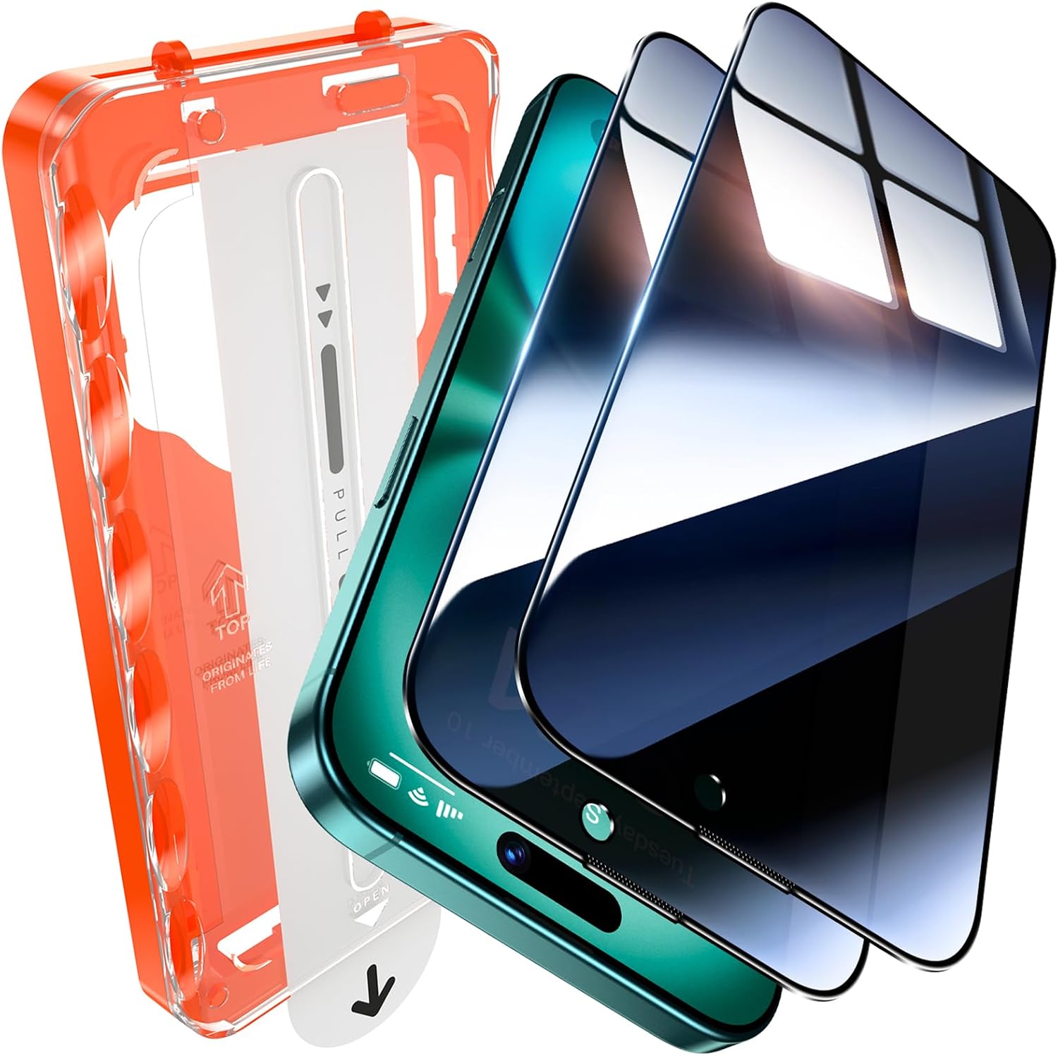 Detalle de UniqueMe Privacy Screen Protector 2-pack for iPhone 15 Plus