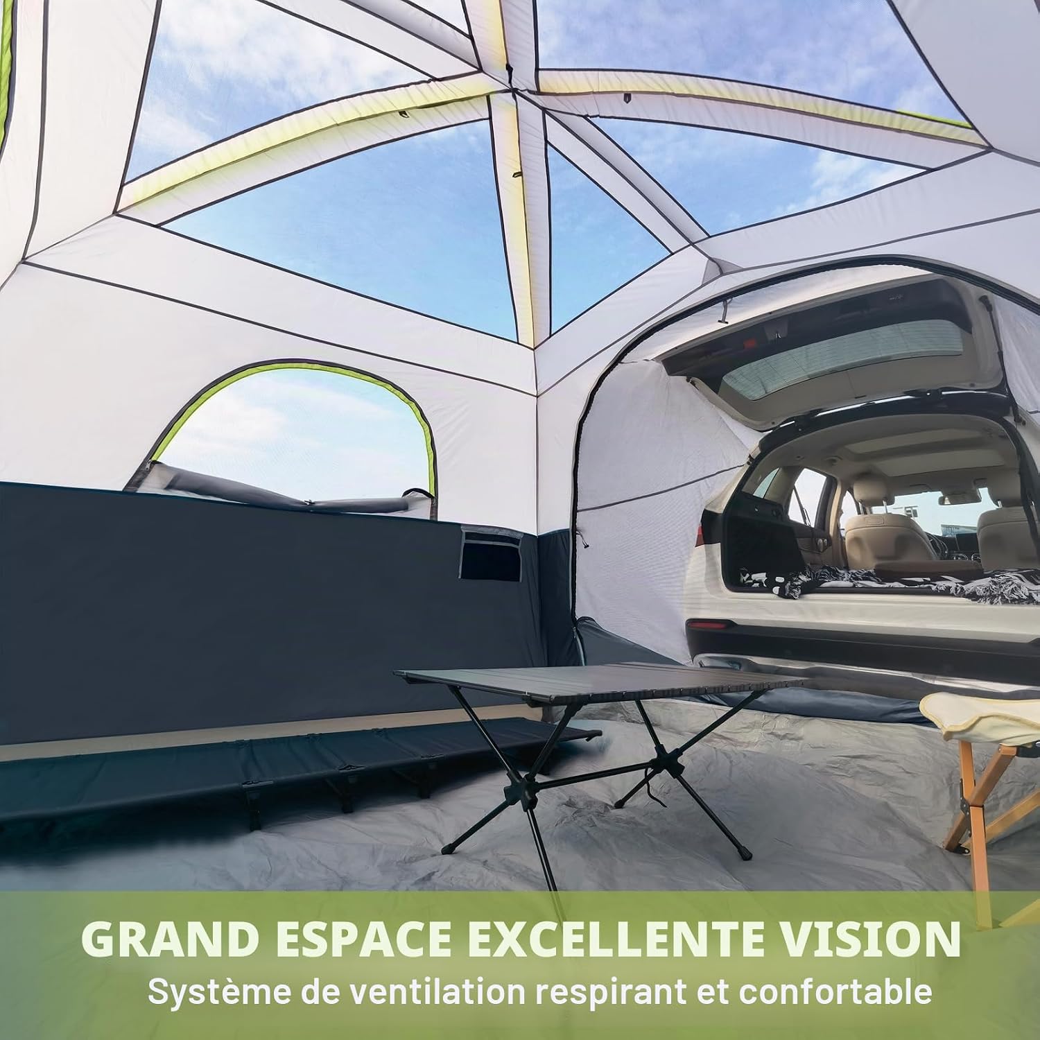 Detalle 2 de UNP Tente SUV pour Camping, 6 Personnes – Tente de hayon pour extérieur, 3 x 2,9 m, 198,1 cm de haut