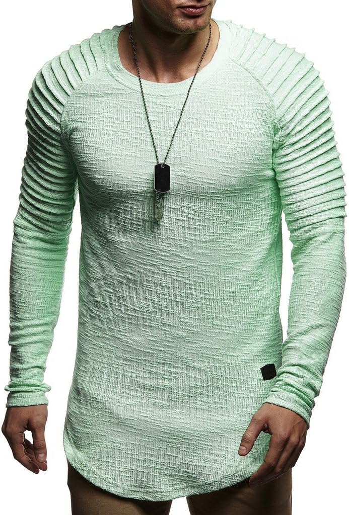 Detalle 2 de Leif Nelson LN-8310: Maglione da Uomo Girocollo in Felpa, comfort everyday