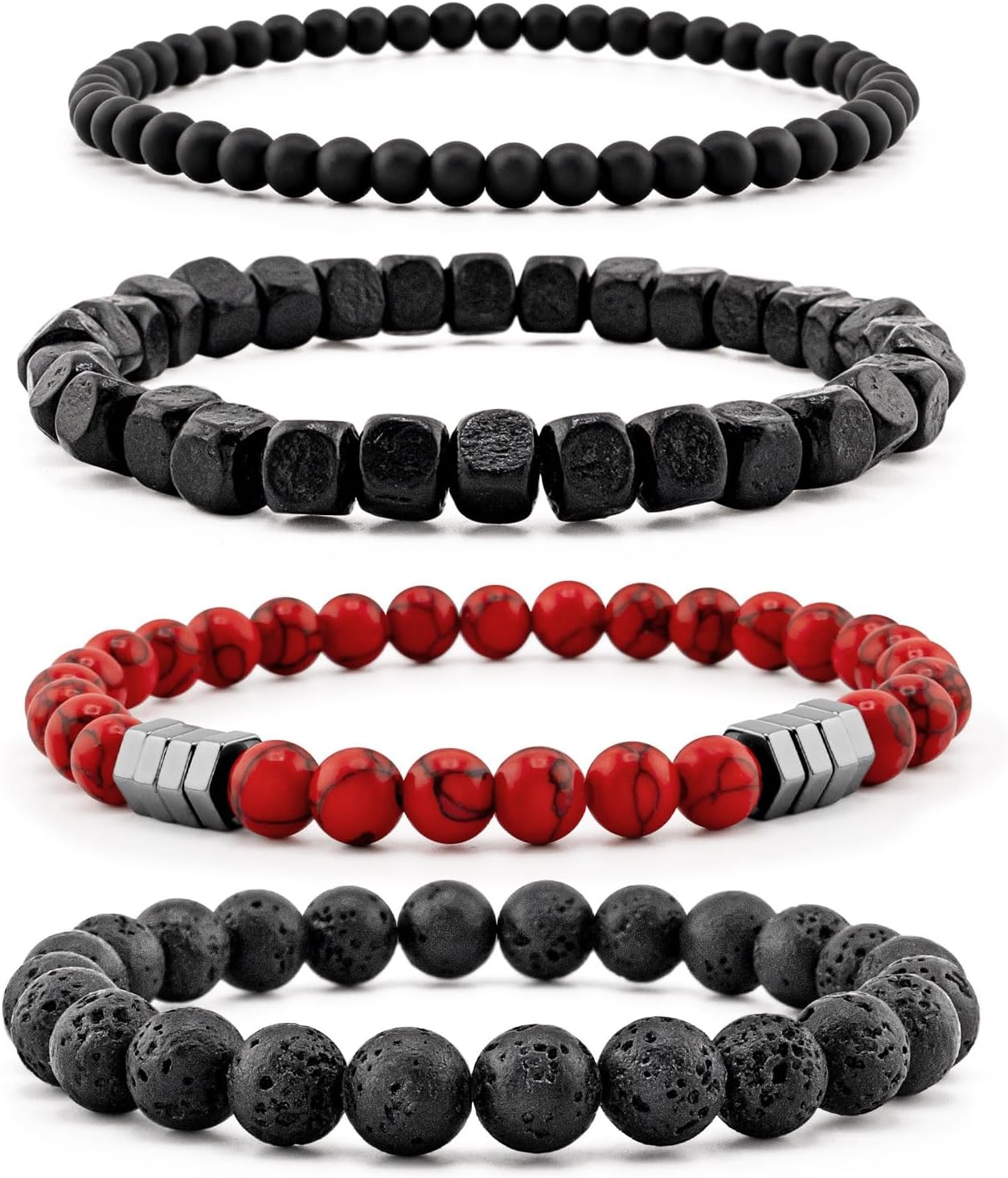 Detalle 2 de Lameybrt Herren Armband-Set Tigerauge, 3er-Pack