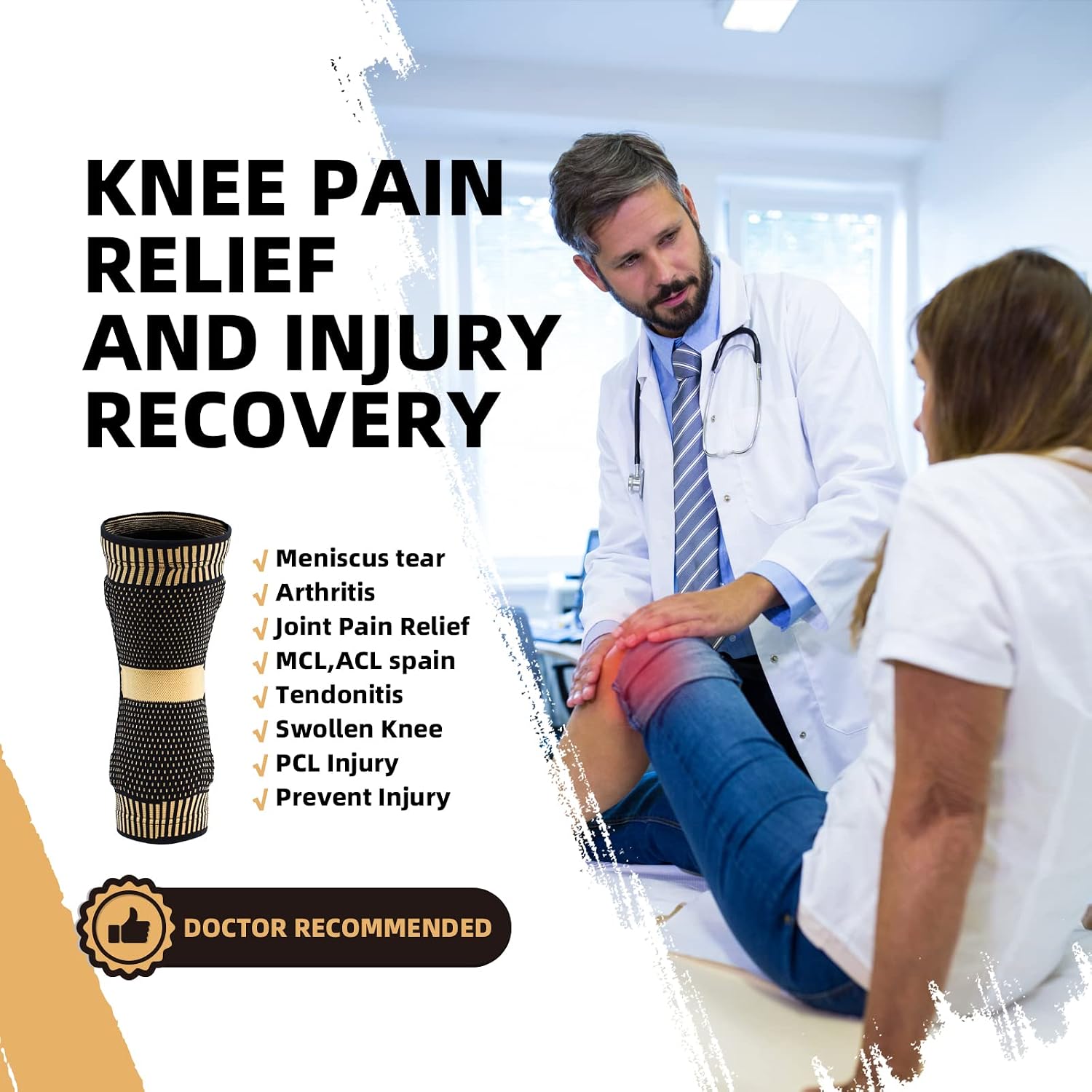 Thumbnail 5 de Copper Knee Support 2-Pack compression sleeve for pain relief