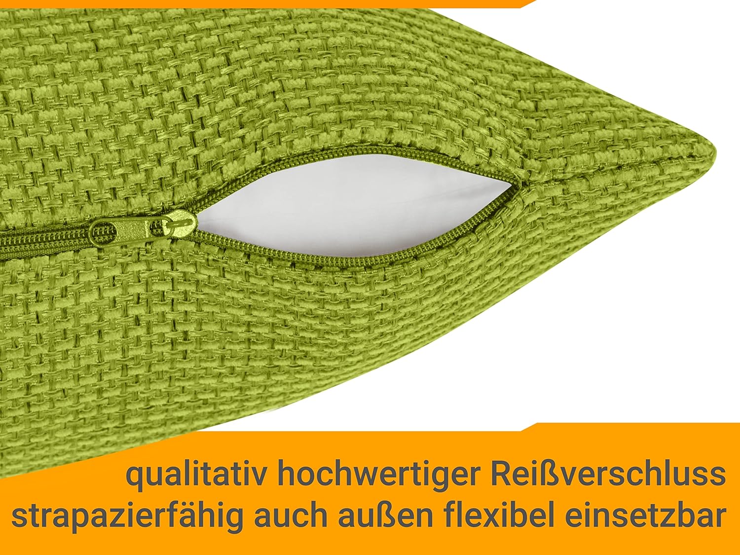 Detalle de Lot de 2 Housses de Coussin 40x40 cm Vert Clair – Tissage texturé et style raffiné