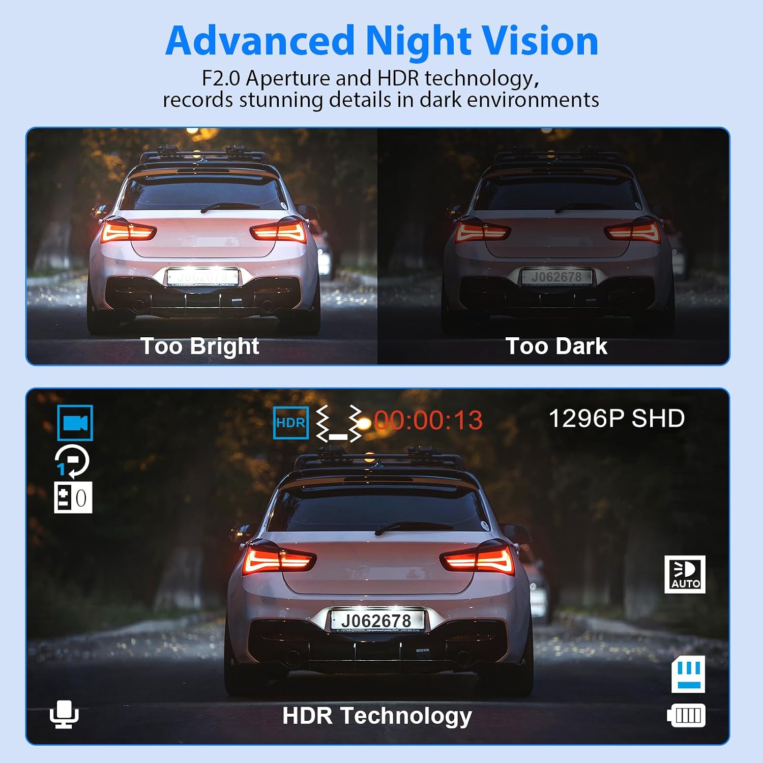 Thumbnail 3 de Dash Cam Front and Rear 1080P