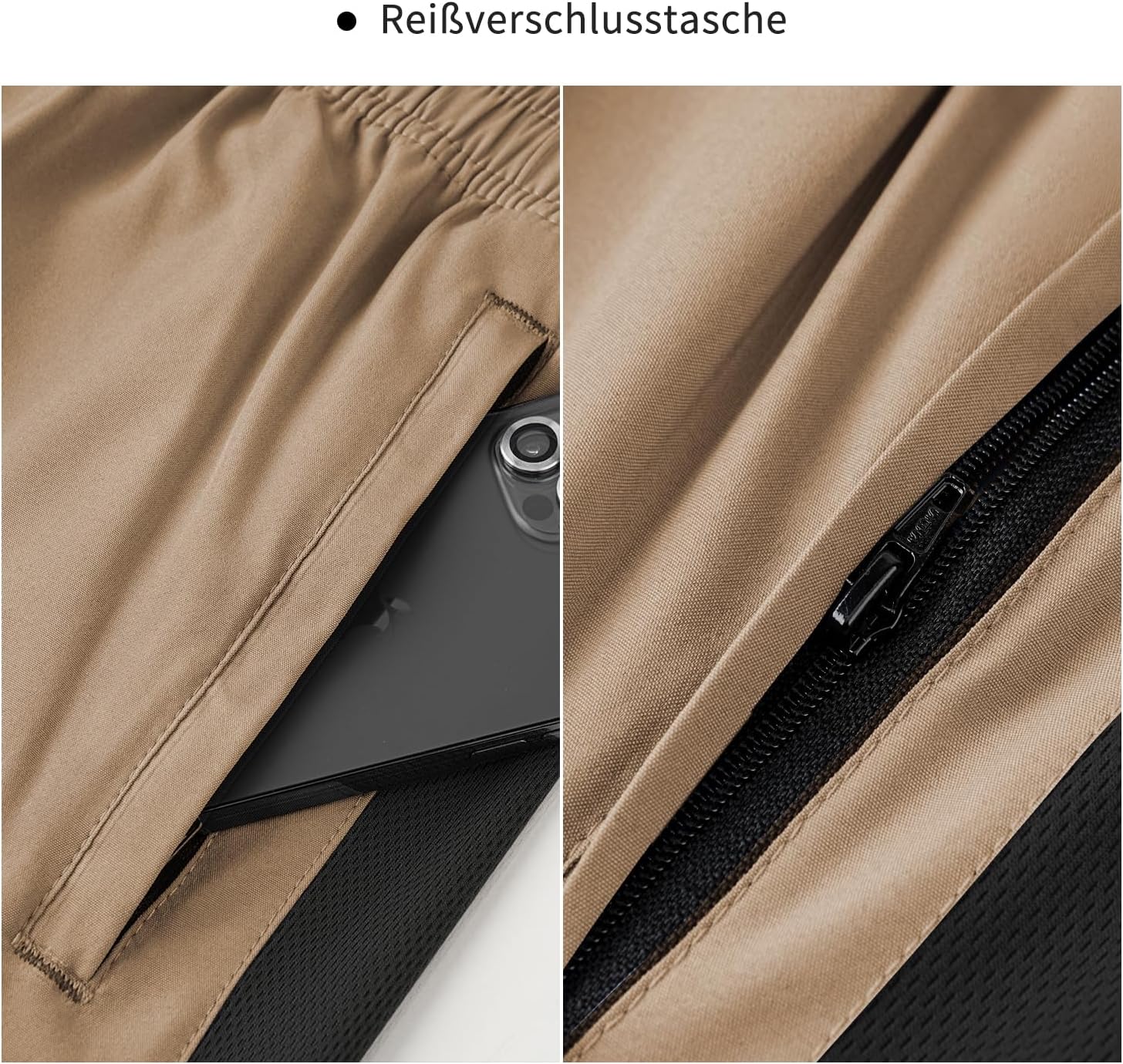 Thumbnail 5 de HMIYA Herren Sport Shorts – Schnell trocknende Kurze Hose mit Reißverschlusstaschen