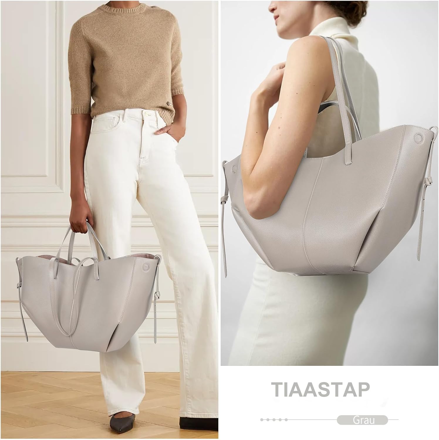 Thumbnail 1 de TIAASTAP Groß Handtasche Damen Tote Bag – geräumige Kunstleder Shopper Tasche