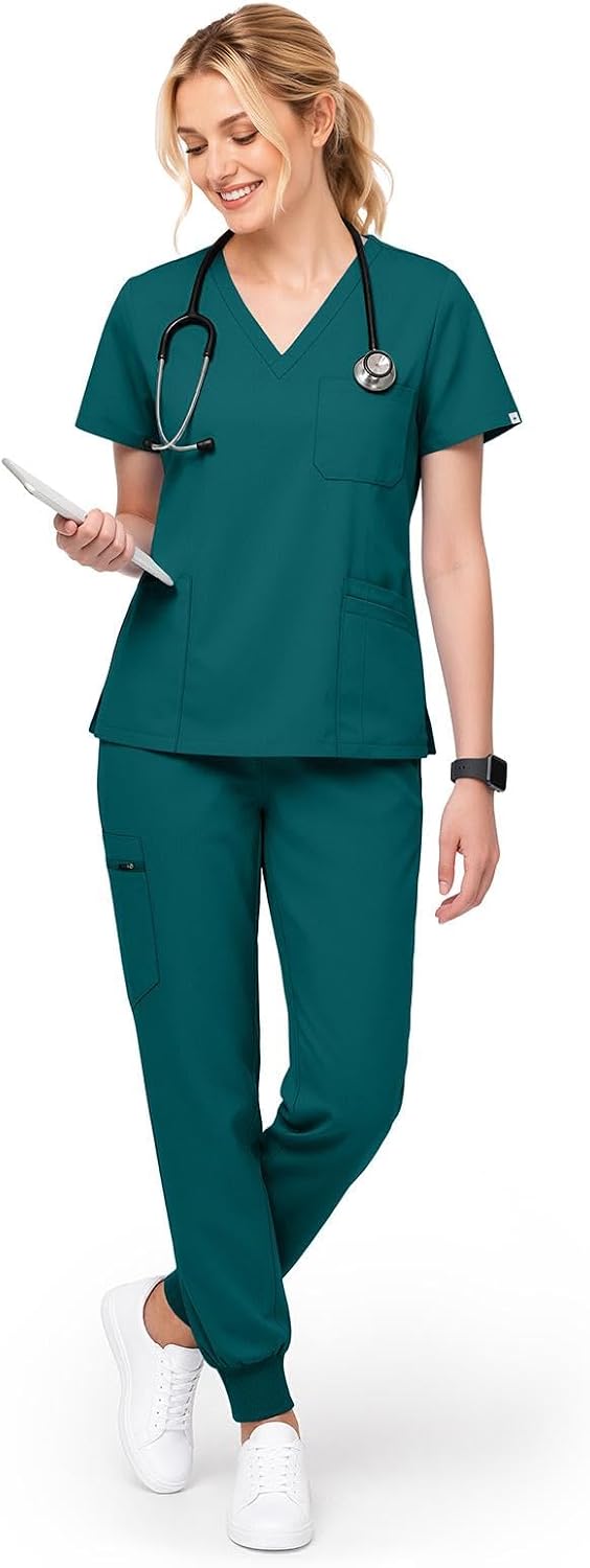 Detalle de Eadflie Women's Scrub Set with 9 Pockets