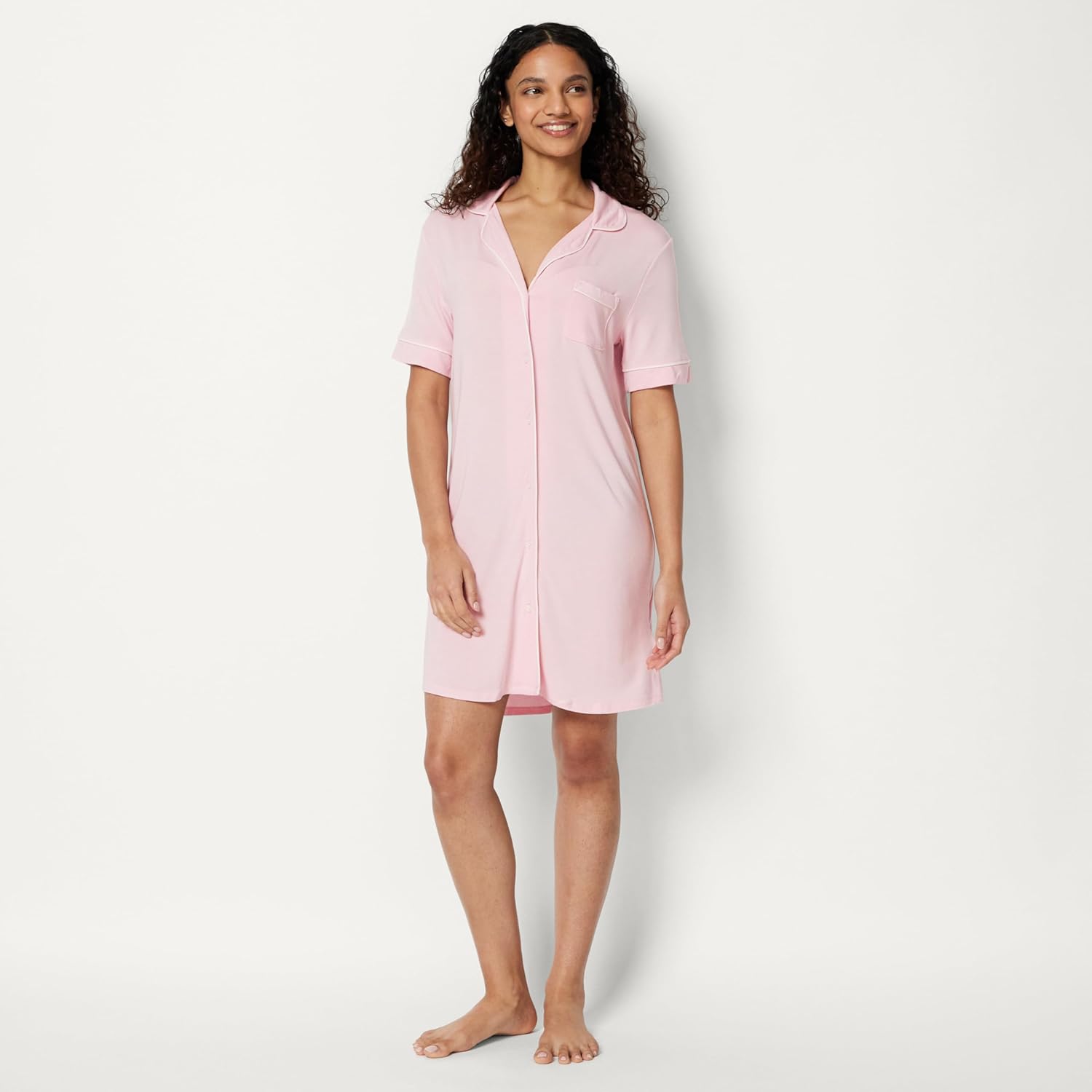 Thumbnail 4 de Amazon Essentials Women's Modal-Blend Nightgown, Short Sleeve Button-Down