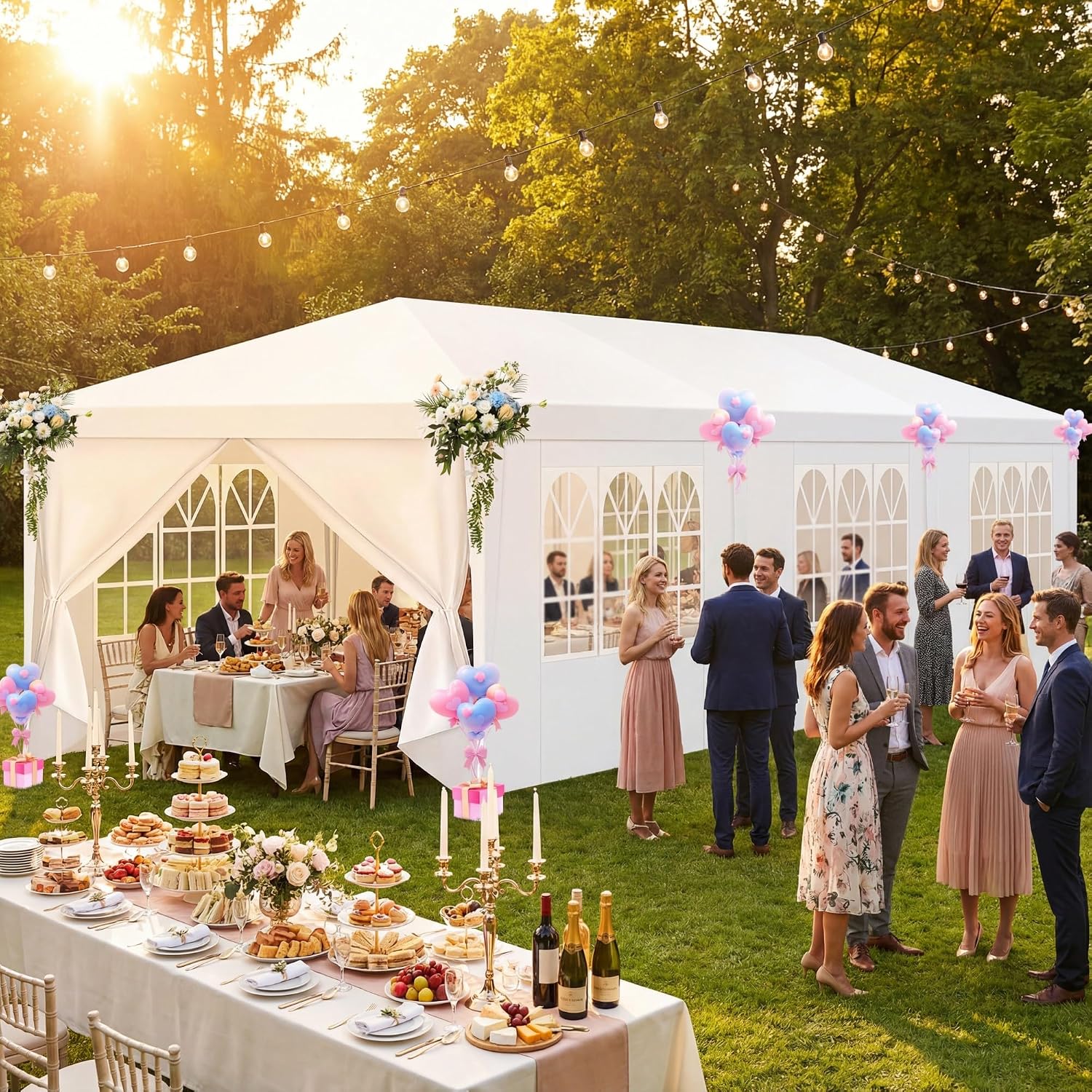 Detalle 2 de Tooluck Party Tent 10x30FT Waterproof Canopy with 8 Removable Sidewalls