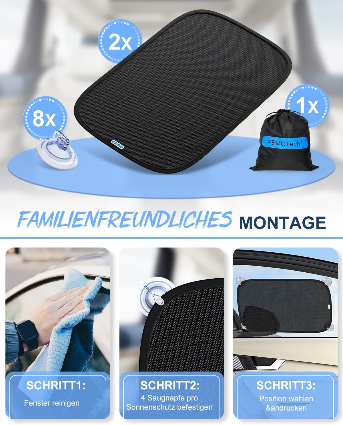 Detalle 2 de PEMOTech Sonnenschutz Auto Baby 55×36 cm