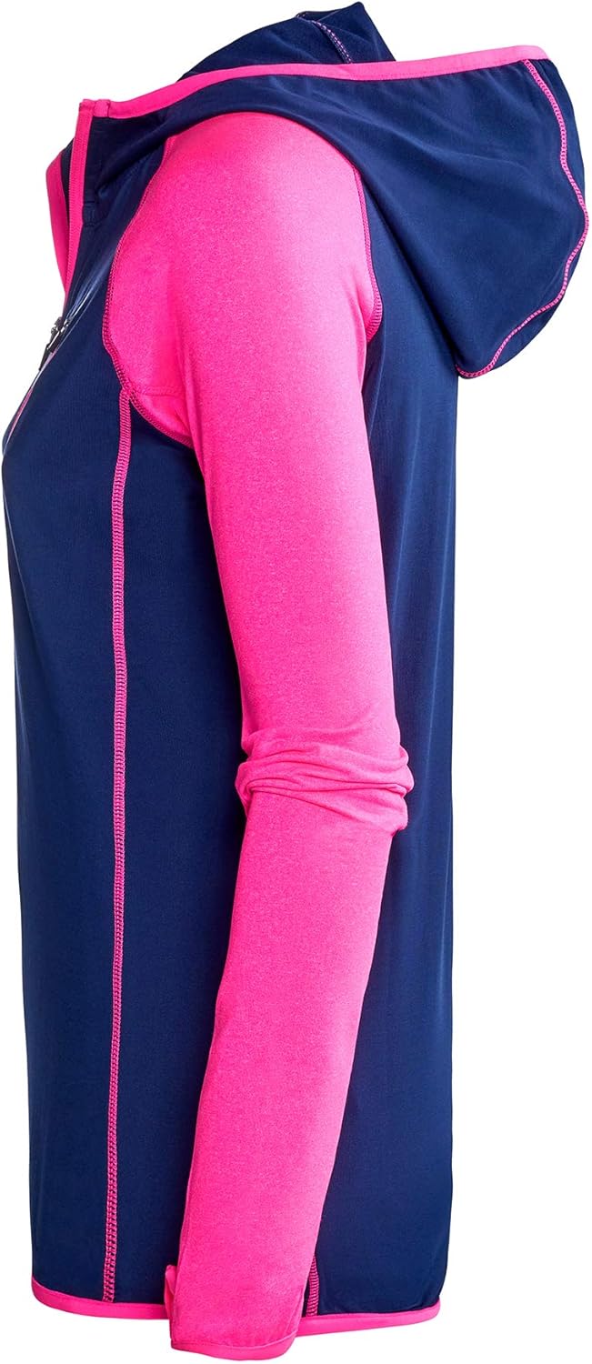 Thumbnail 2 de Black Crevice Micropile da donna Second Layer con cappuccio — blu acciaio/rosa