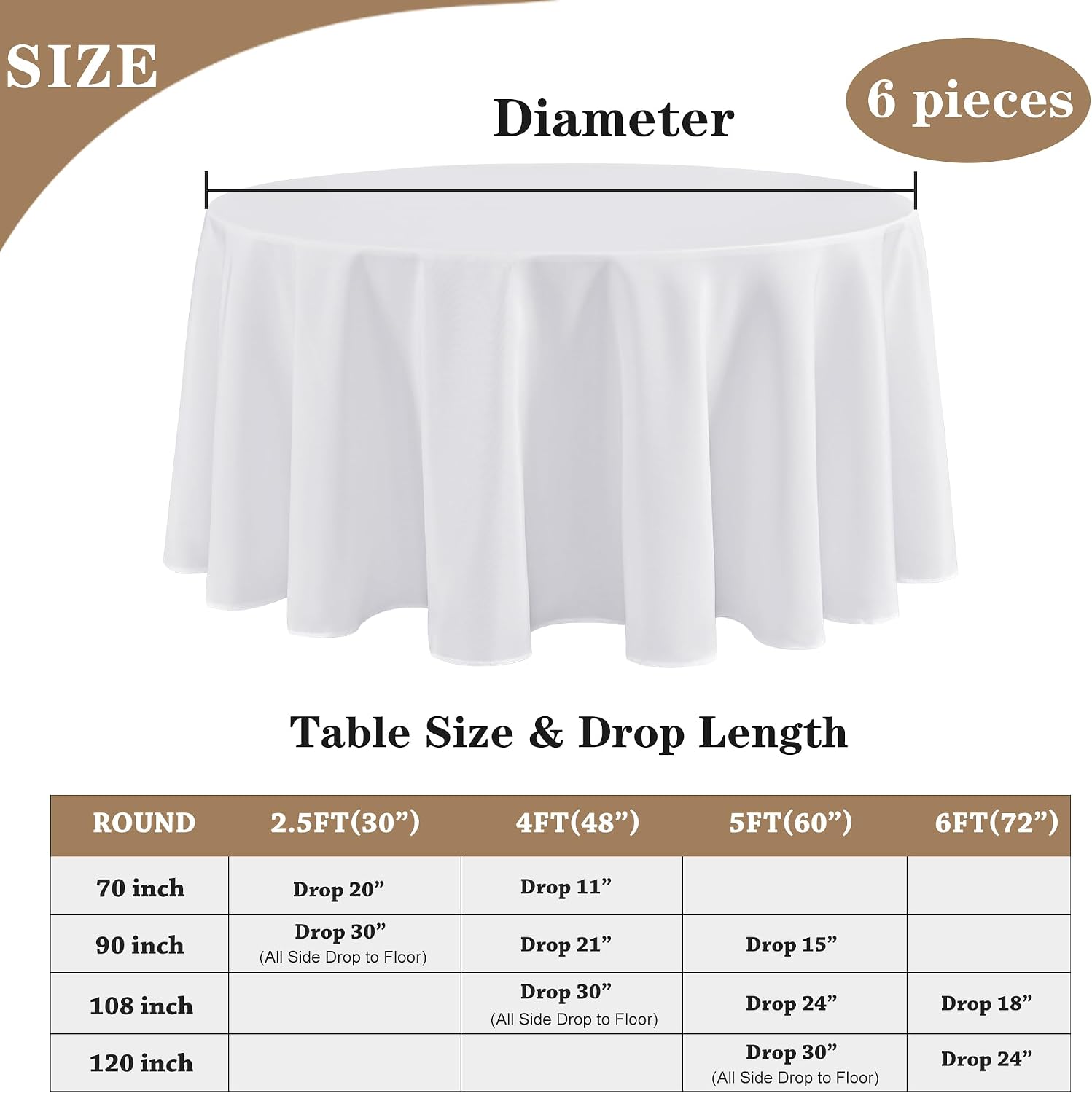 Thumbnail 4 de Fitable 120in Round Tablecloths