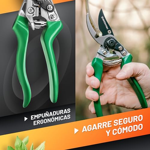 Thumbnail 3 de GRÜNTEK tijeras de podar de mano Falcon 215 mm: corte preciso y ajuste fino