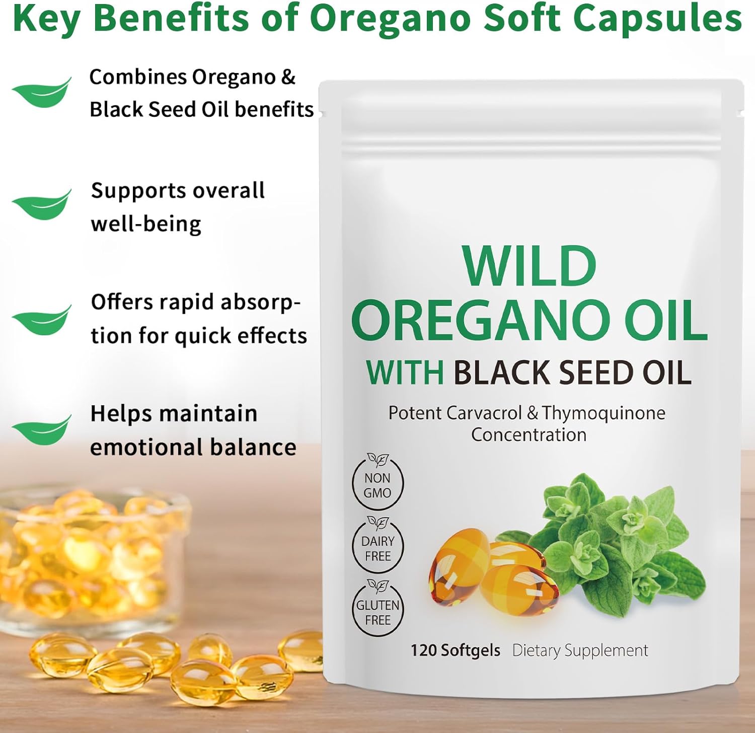 Thumbnail 3 de Oregano Oil 6000mg softgels supplement