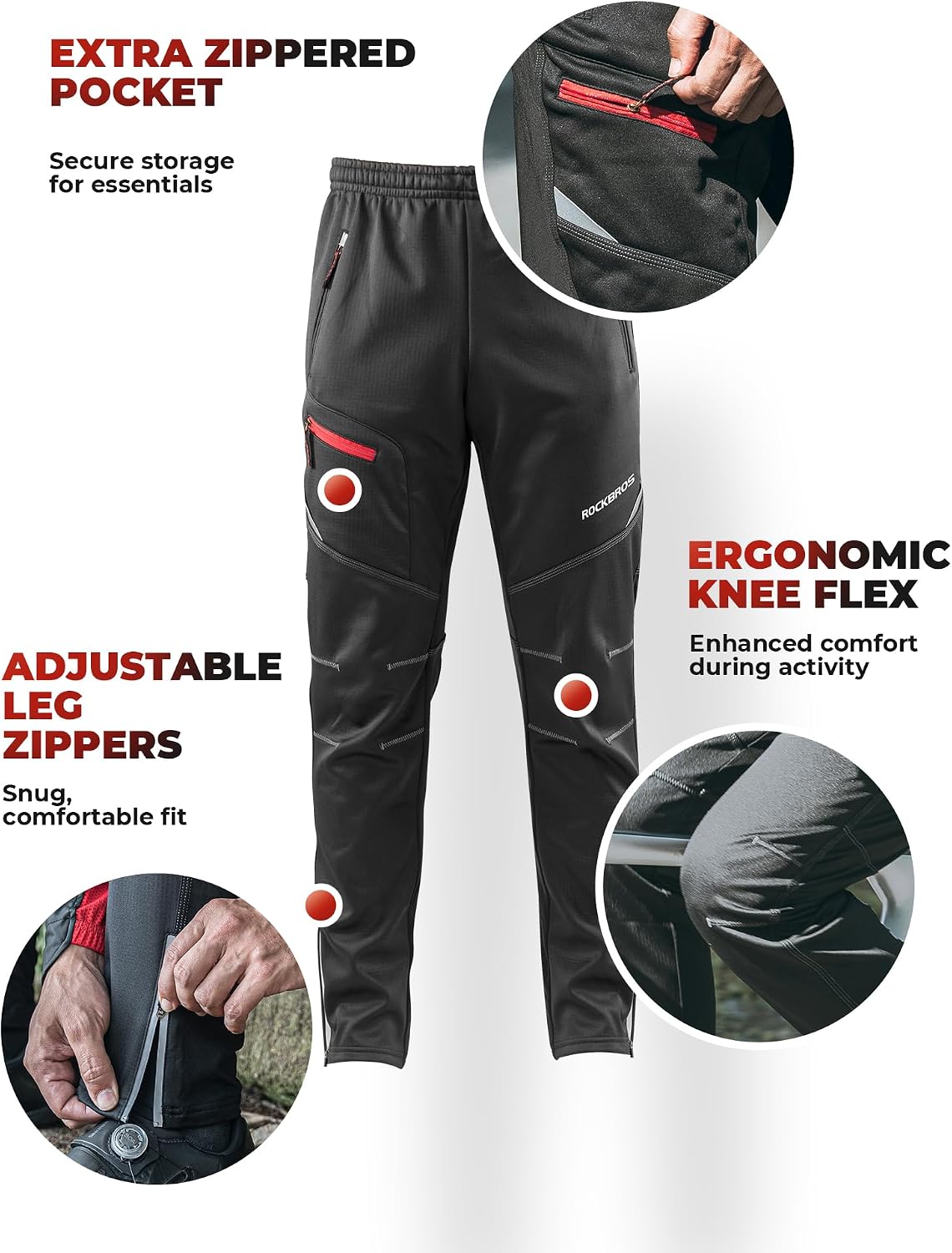 Detalle de ROCKBROS Winter Fahrradjacke Set M-4XL