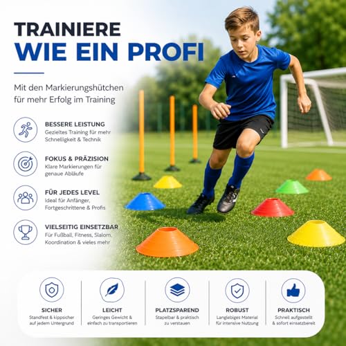 Detalle de OUTDOORN 20 cônes de marquage colorés pour entraînement football et slalom