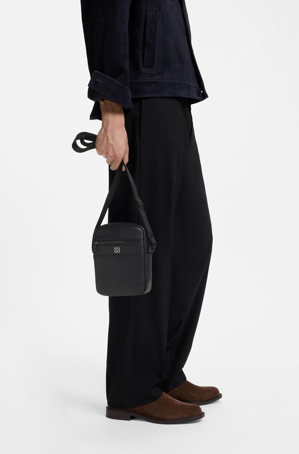 Detalle 1 de HUGO Quantic NS Zip Reporter Black — Sac pratique et discret pour le quotidien