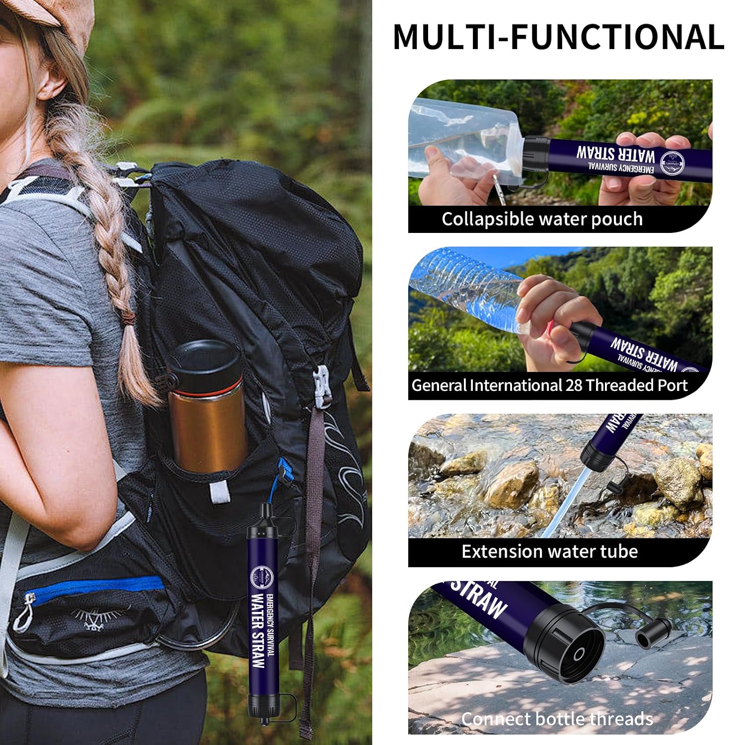 Thumbnail 4 de Lormandy S2 navy Water Filter Straw, Lightweight ABS Design