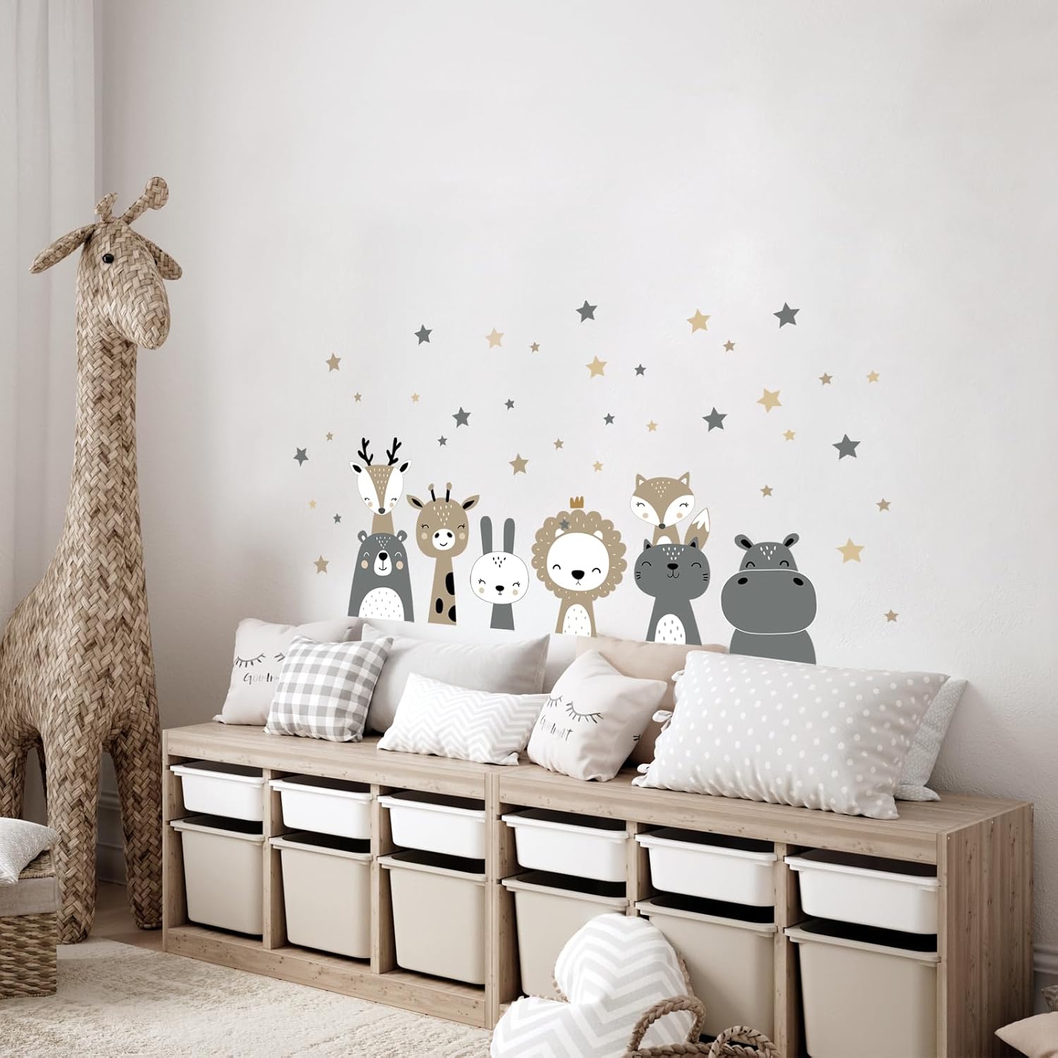 Detalle 2 de Tanlaby Safari Dschungel-Tiere Wandtattoo für Kinder