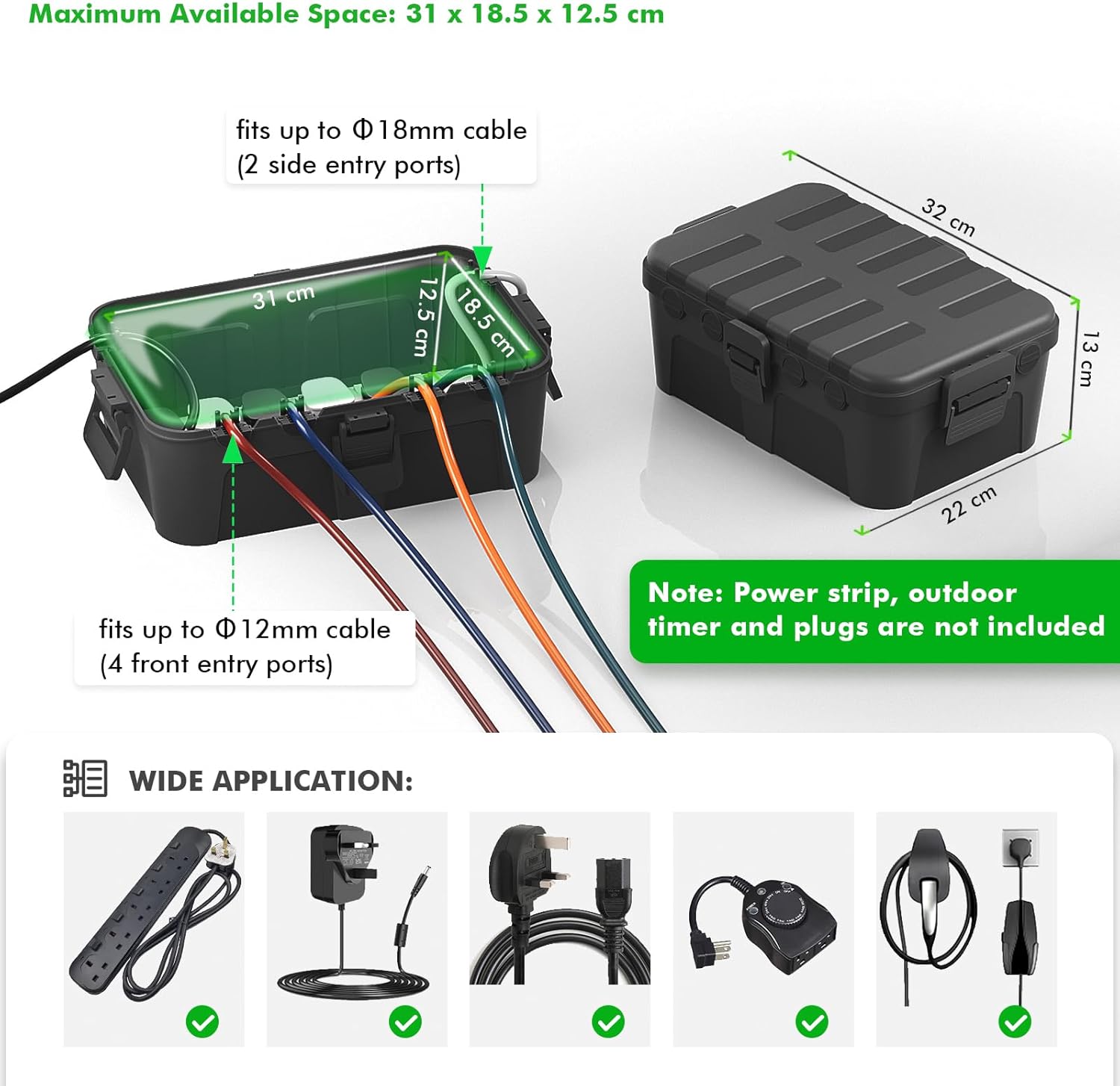 Detalle 2 de RESTMO Extra Large Waterproof Electrical Box 12.6in