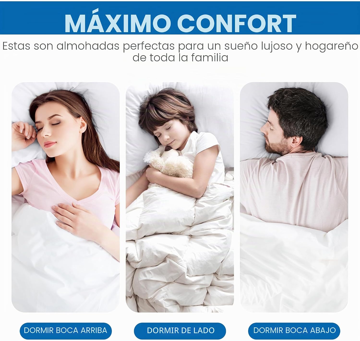 Detalle 2 de Utopia Bedding Team Almohadas Siliconadas 50x70 cm 💤