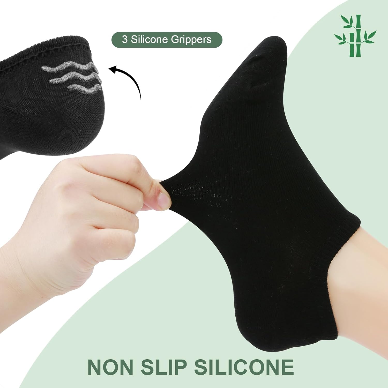 Detalle de Niofind Bamboo Trainer Socks: Ultra-Soft, No-Show, Anti-Slip Everyday Essentials
