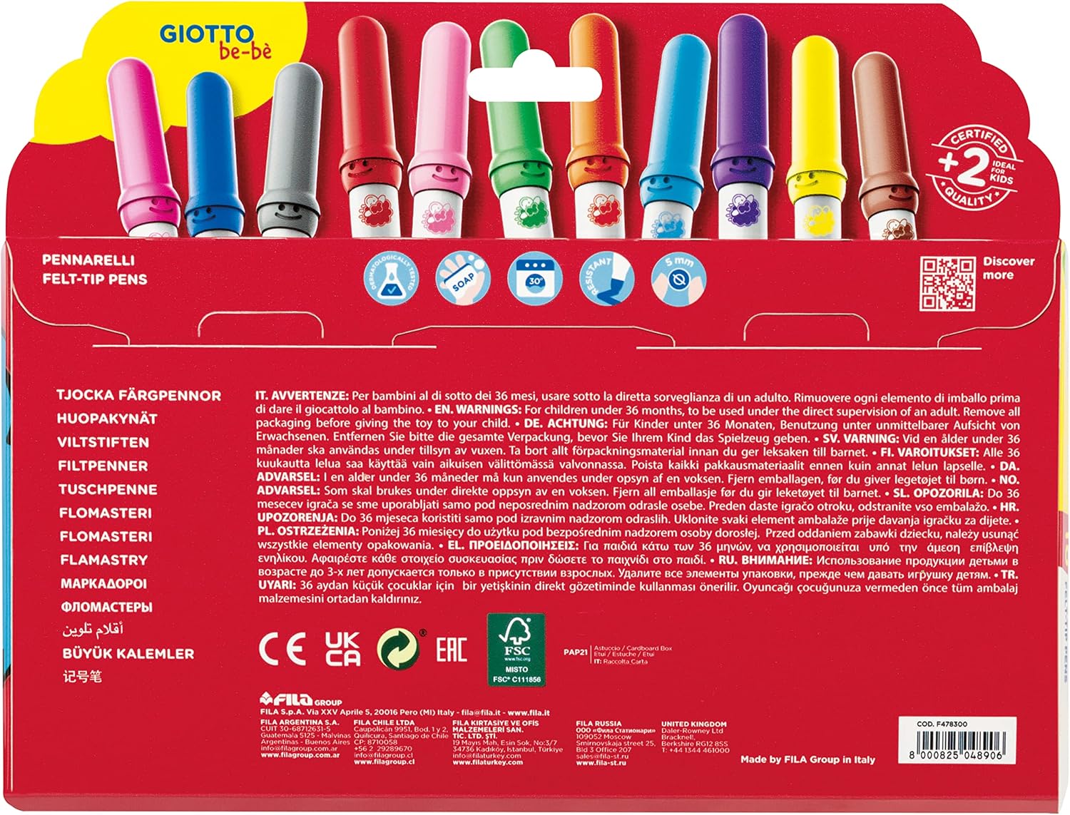 Thumbnail 2 de GIOTTO be-bè Etui 18 maxi feutres
