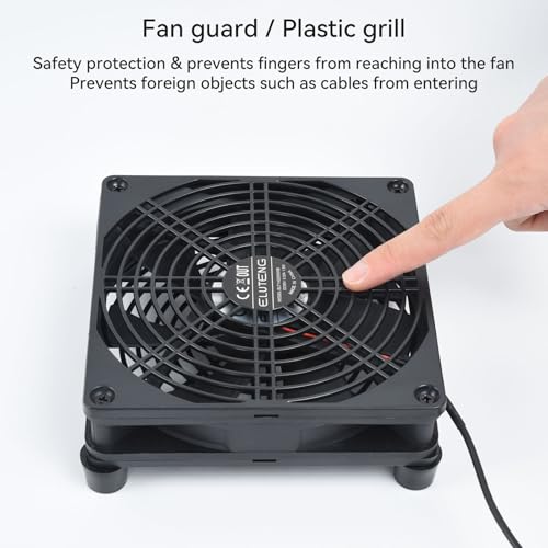 Thumbnail 4 de ELUTENG USB PC Cooling Fan 14cm: 3-Speed Hydraulics, Quiet 5V USB Cooler