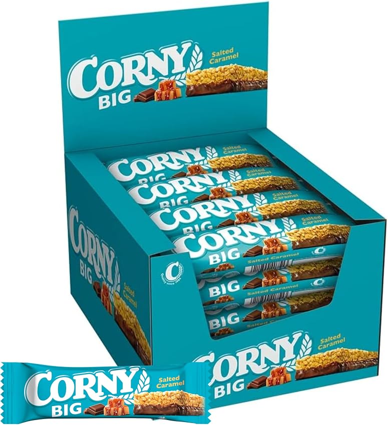 Detalle de Corny XXL Barritas de Cereales con Caramelo Salado 🍬 - Pack 24