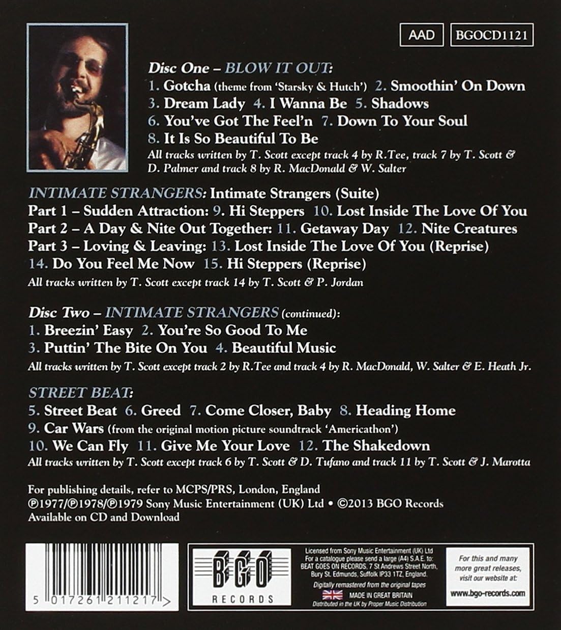 Detalle 2 de Tom Scott『BLOW IT OUT/INTIMATE STRANGERS/STREET BEAT』CD 70年代後半の3作品を収録