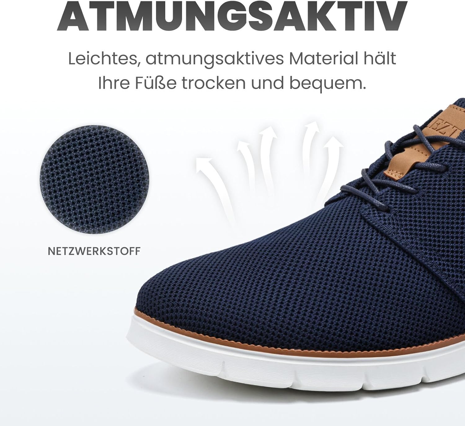 Detalle de LEZTA Herren Anzugschuhe & Sneaker-Oxfords: atmungsaktive Mesh-Schuhe für Büro, Alltag und Walkings