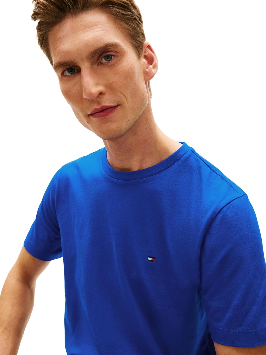 Detalle 2 de Tommy Hilfiger Light Interlock Tee – zeitloses Basic-T-Shirt aus regenerativer Baumwolle