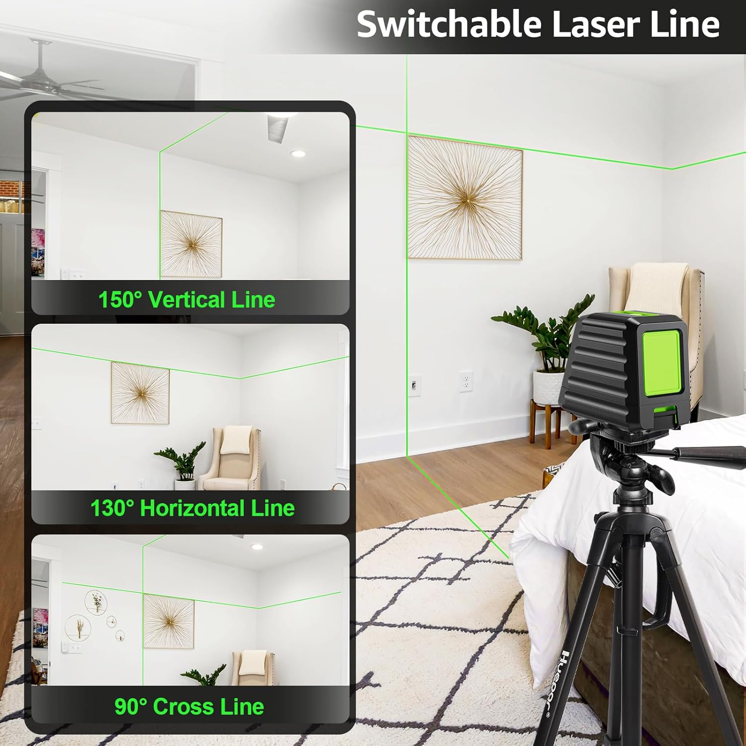 Detalle 2 de Huepar BOX-1G 150° vertical green laser level 📐