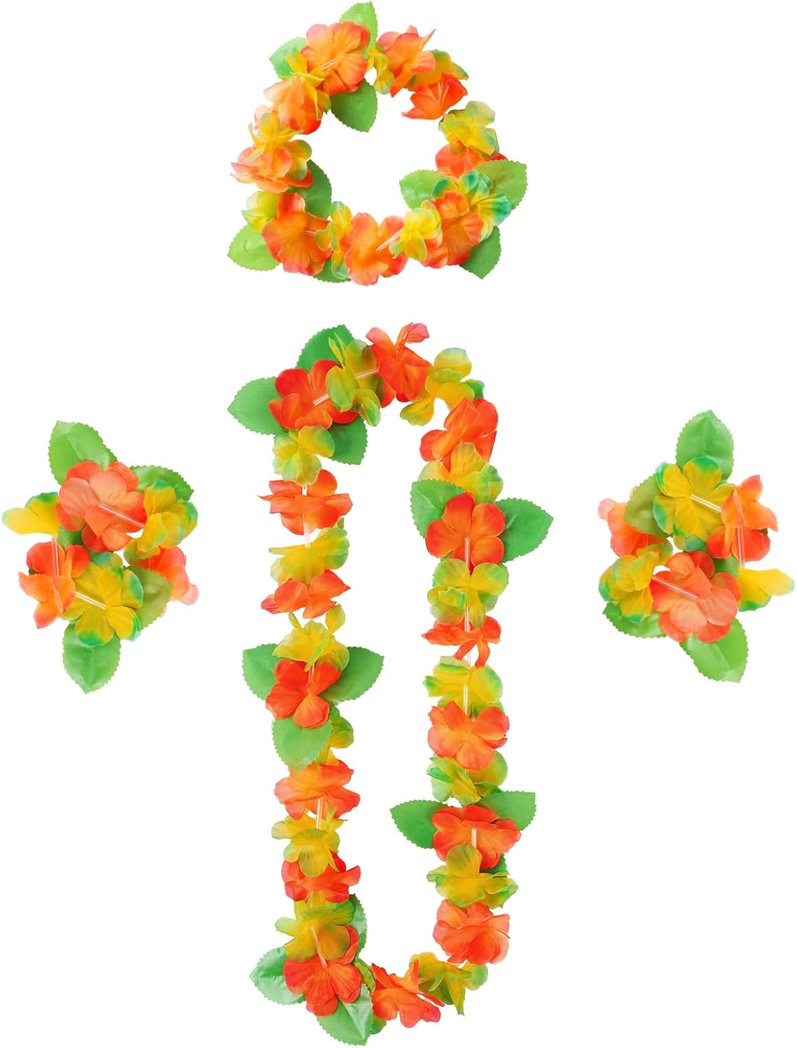 Detalle de AOMIG 4830656 hawaiianskt blomsterset, 4 delar i gult
