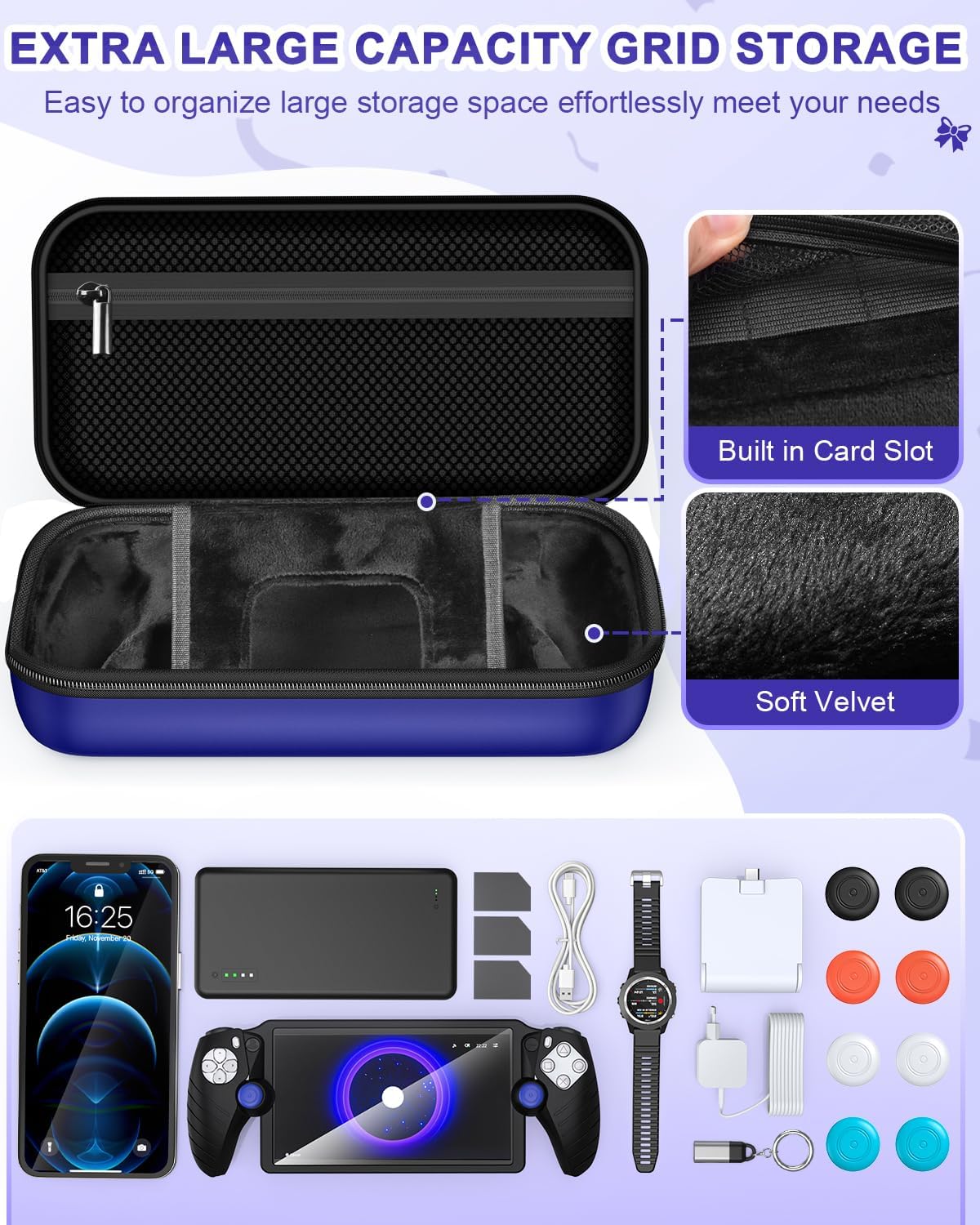 Detalle de 14-in-1 Accessories Bundle for PlayStation Portal: Case, Magnetic Charger Dock, Screen Protectors & More