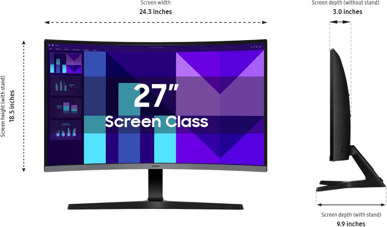 Detalle de Samsung 27-inch S3 (S39GD) FHD 100Hz Curved Monitor