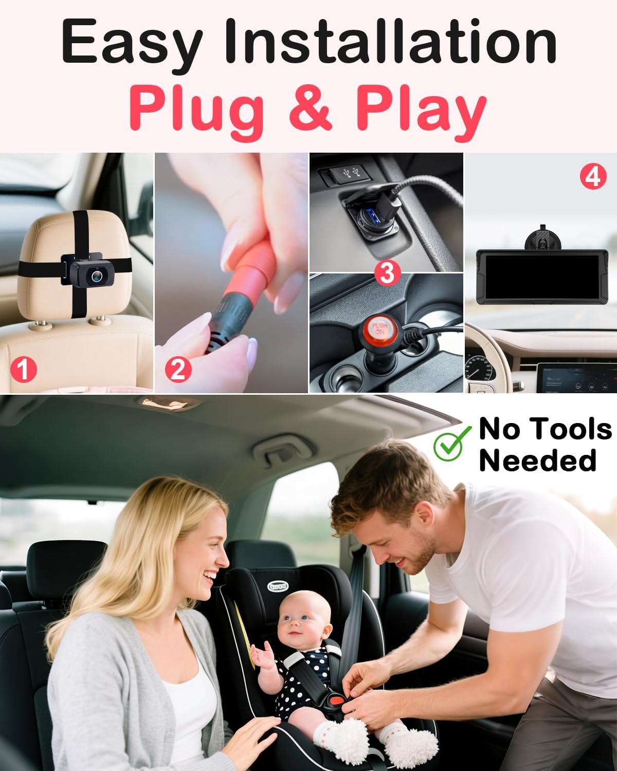 Thumbnail 5 de Rohent Dual Baby Car Camera (N20) with 6.9'' HD Split Screen for 2 Kids