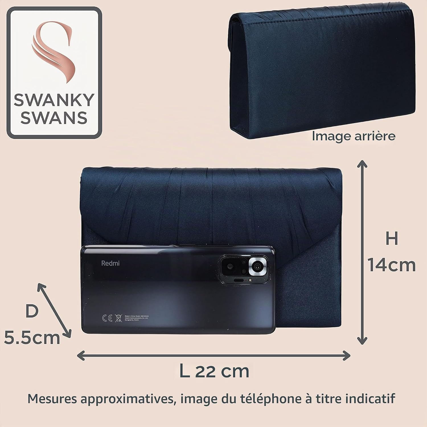 Thumbnail 2 de SwankySwans Chantel Pochette en satin — élégance enveloppe pour femme