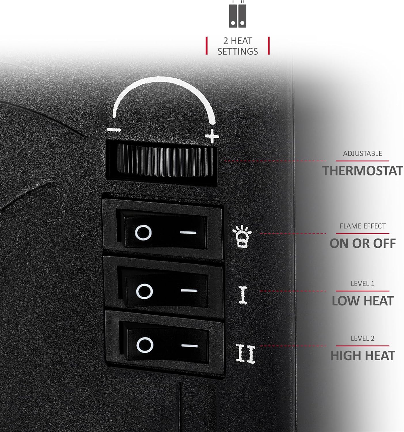 Thumbnail 5 de NETTA 1900W Stove Heater Electric Fireplace