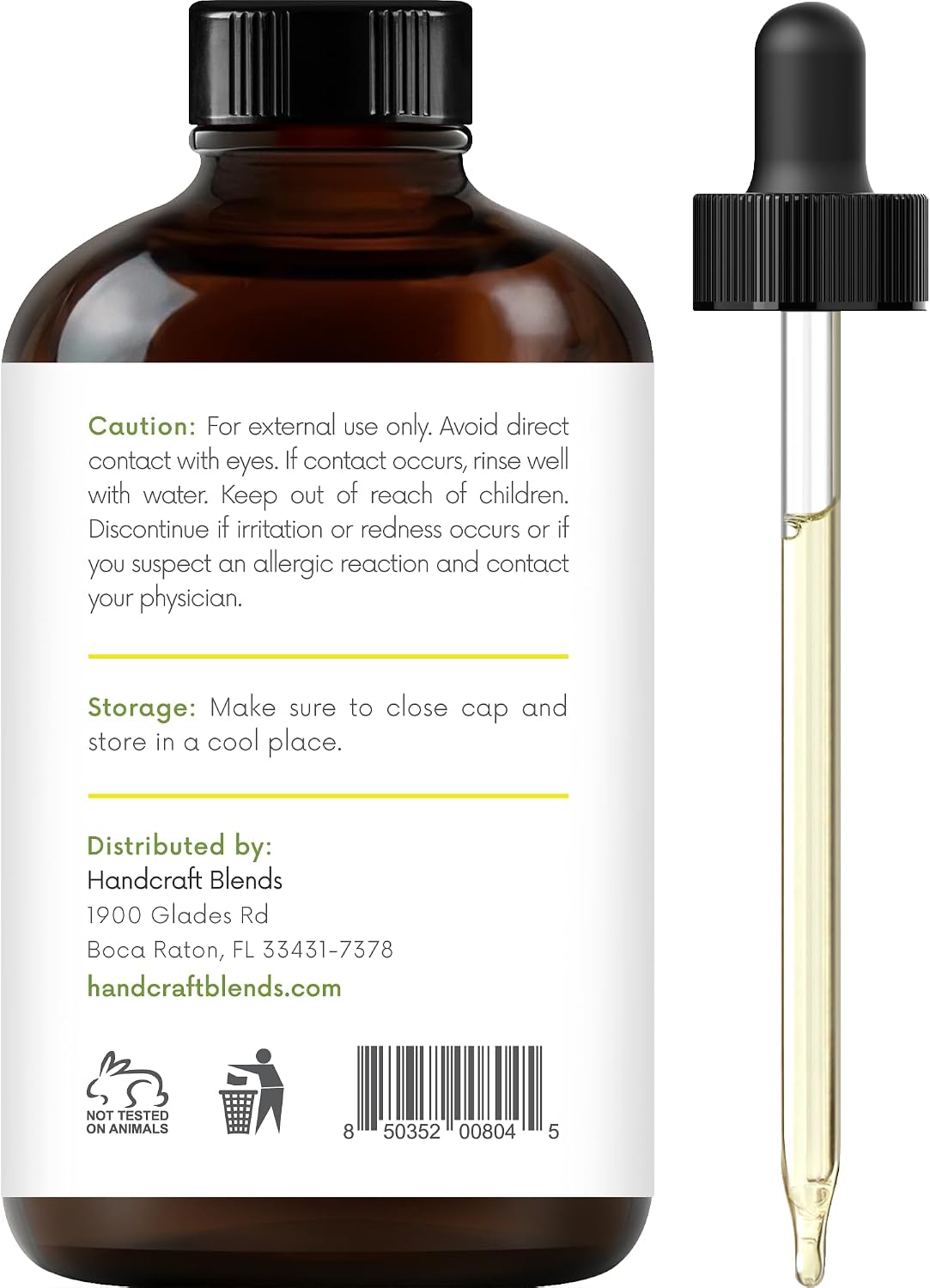 Detalle de Handcraft Blends Lemon Essential Oil, 118 ml, Cold-Pressed in Amber Glass