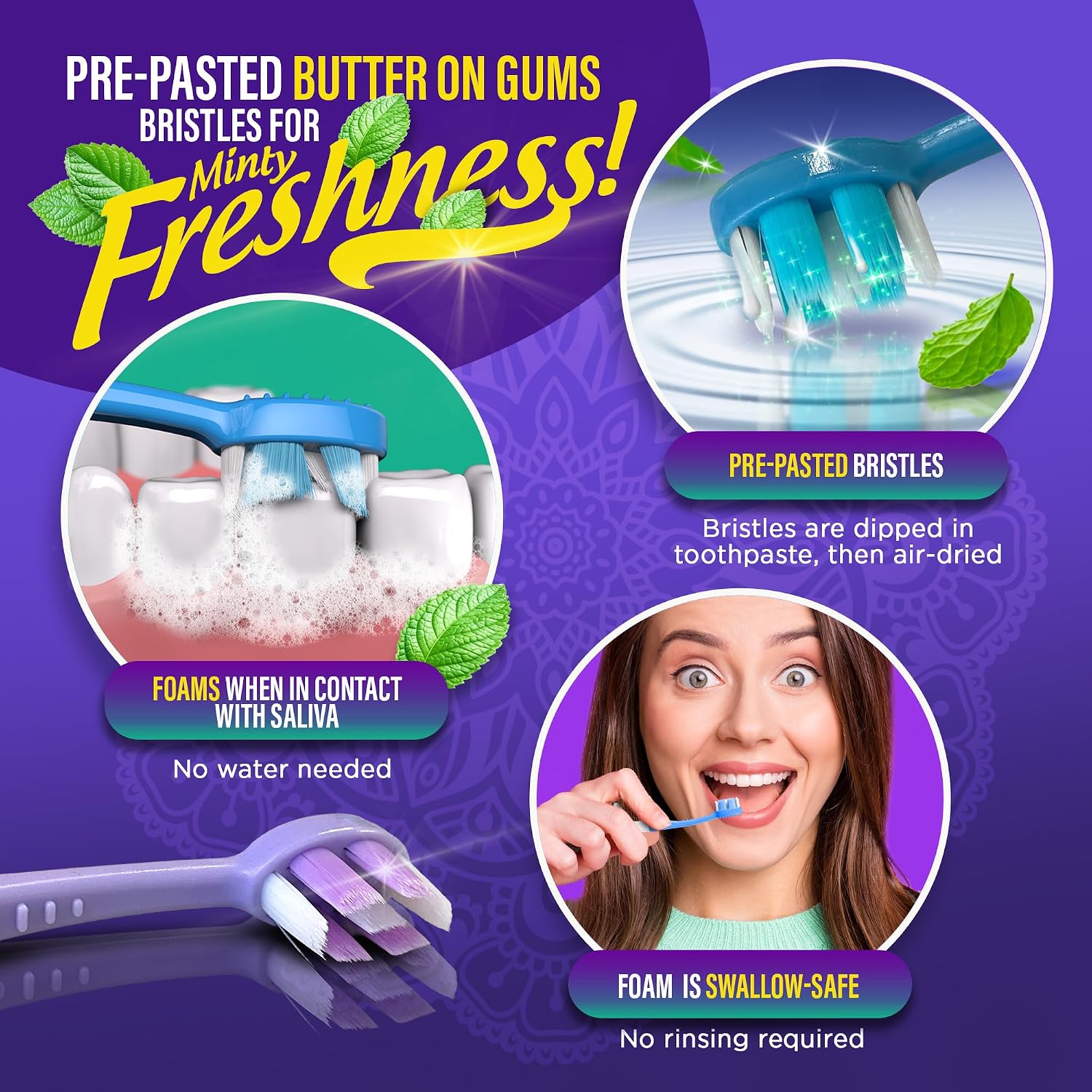 Thumbnail 4 de GuruNanda 6-in-1 Disposable Toothbrush 21 Ct 🪥