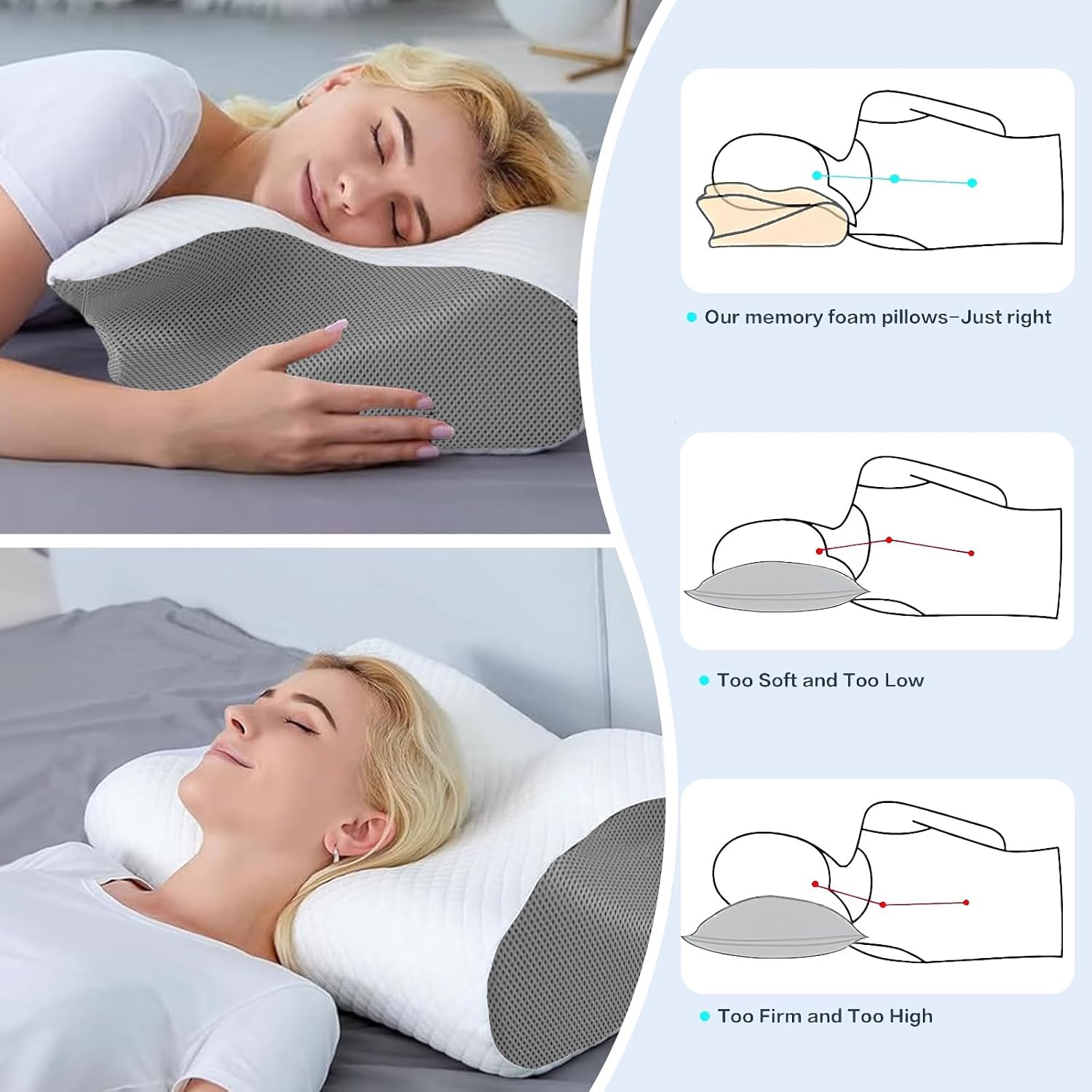 Thumbnail 1 de JINER Almohada Cervicales y Cuello 62x37x10/12cm