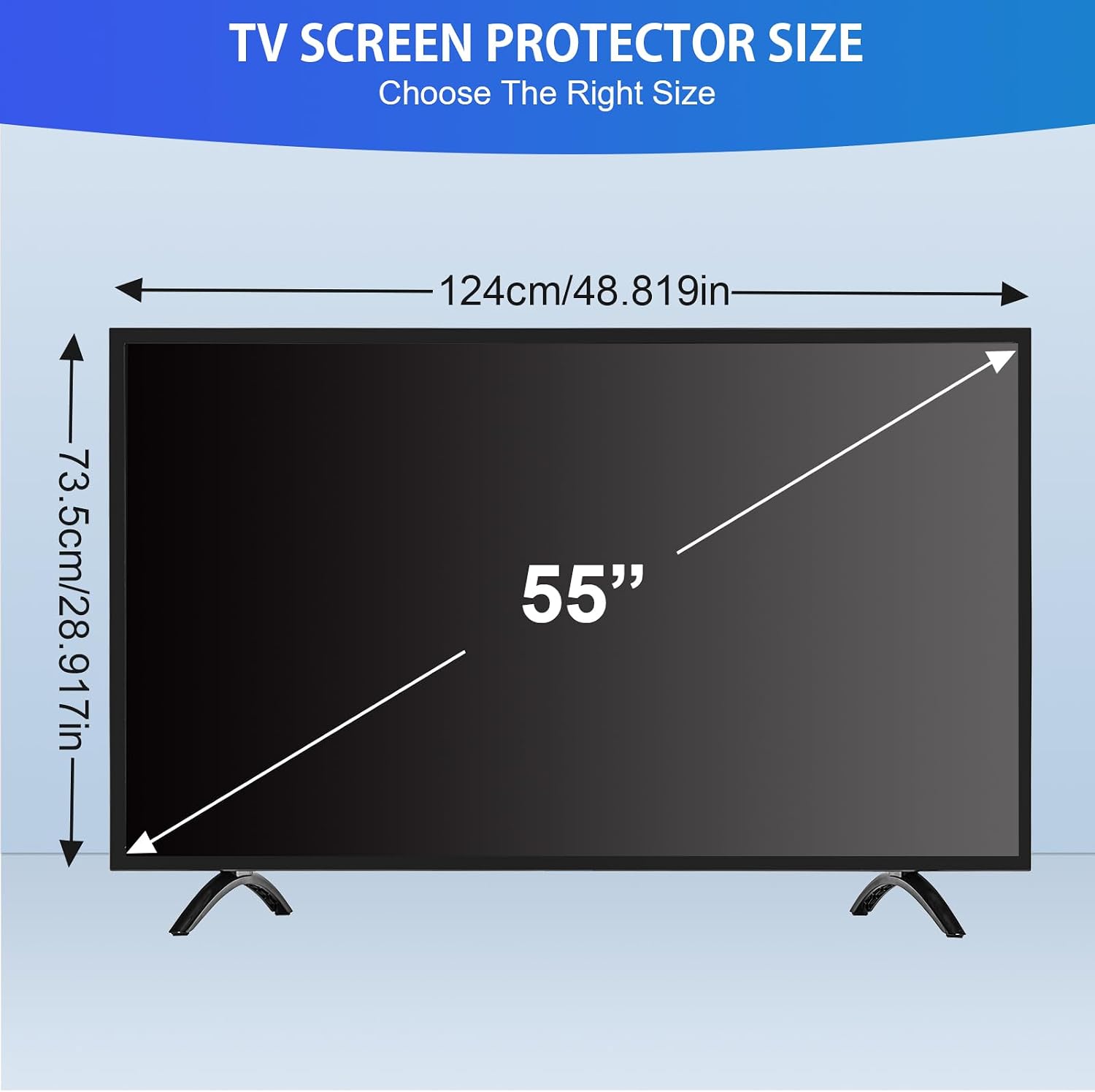 Detalle de Ninonly 55 Inch TV Screen Protector (HD Clear) – Ultra‑Thin Acrylic Shield for TVs and Monitors