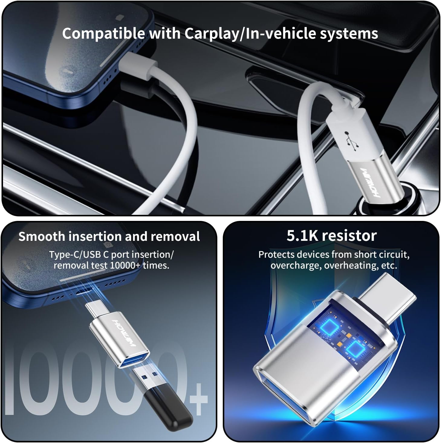 Detalle 2 de HOWJIM USB C auf USB Adapter 10 Gbps