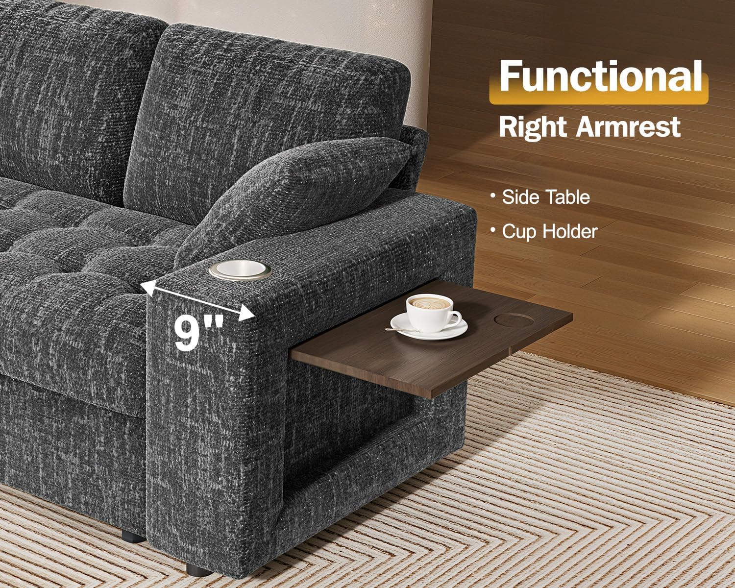 Thumbnail 6 de Vipbear Sectional Sleeper Sofa 111-Inch