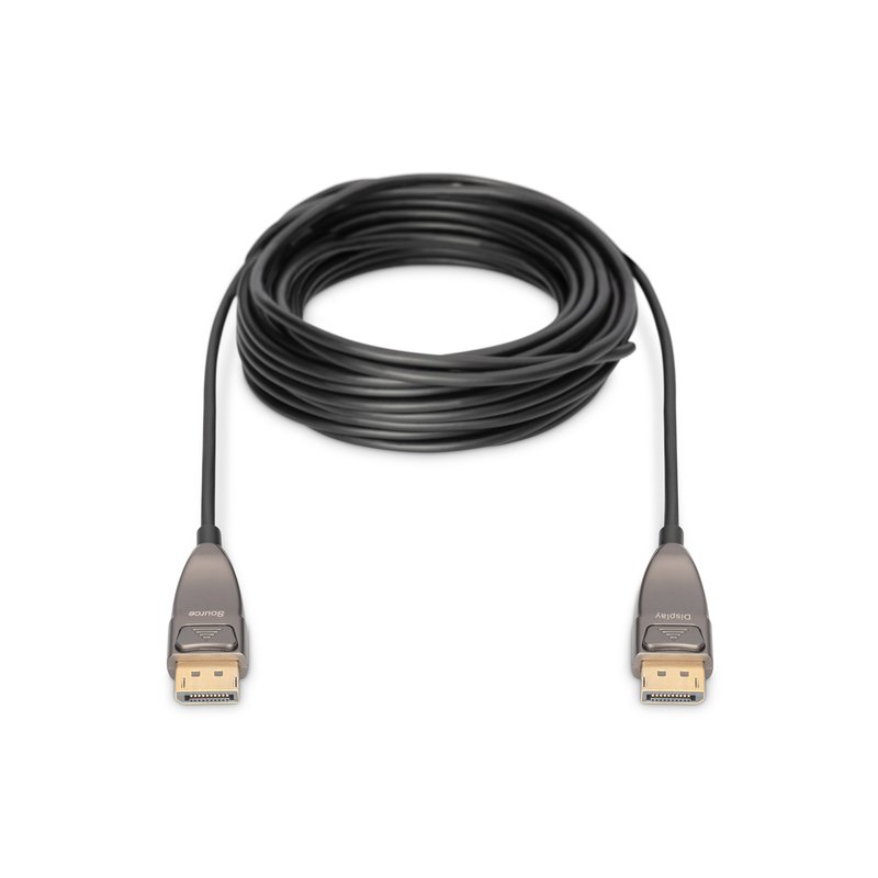 Detalle 1 de Digitus DisplayPort UHD 8K 10 m Macho/Macho (AOC híbrido) - fibra óptica y cobre