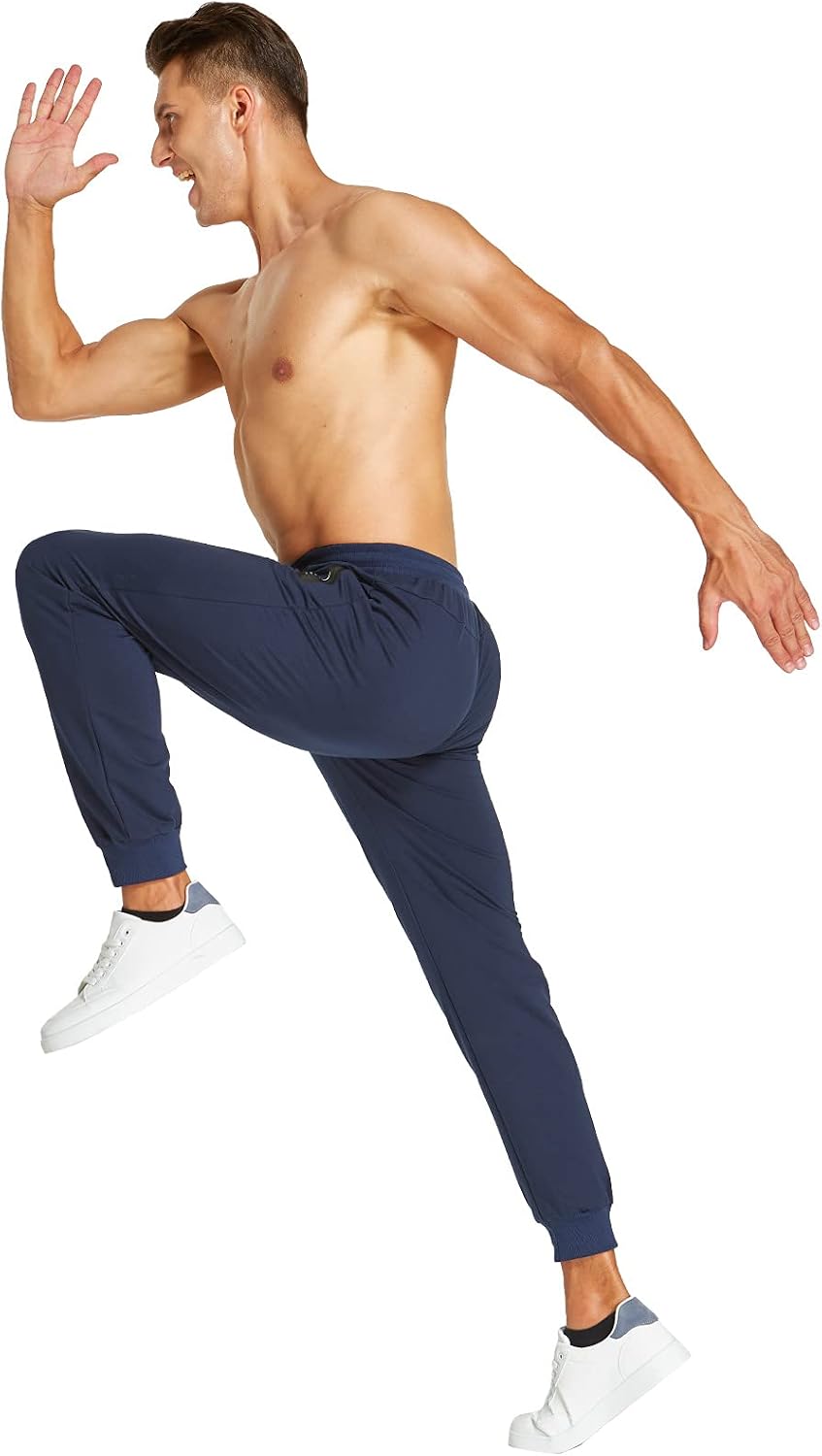 Thumbnail 4 de JustSun joggingbroek voor heren met ritszakken, katoenmix en elastische tailleband