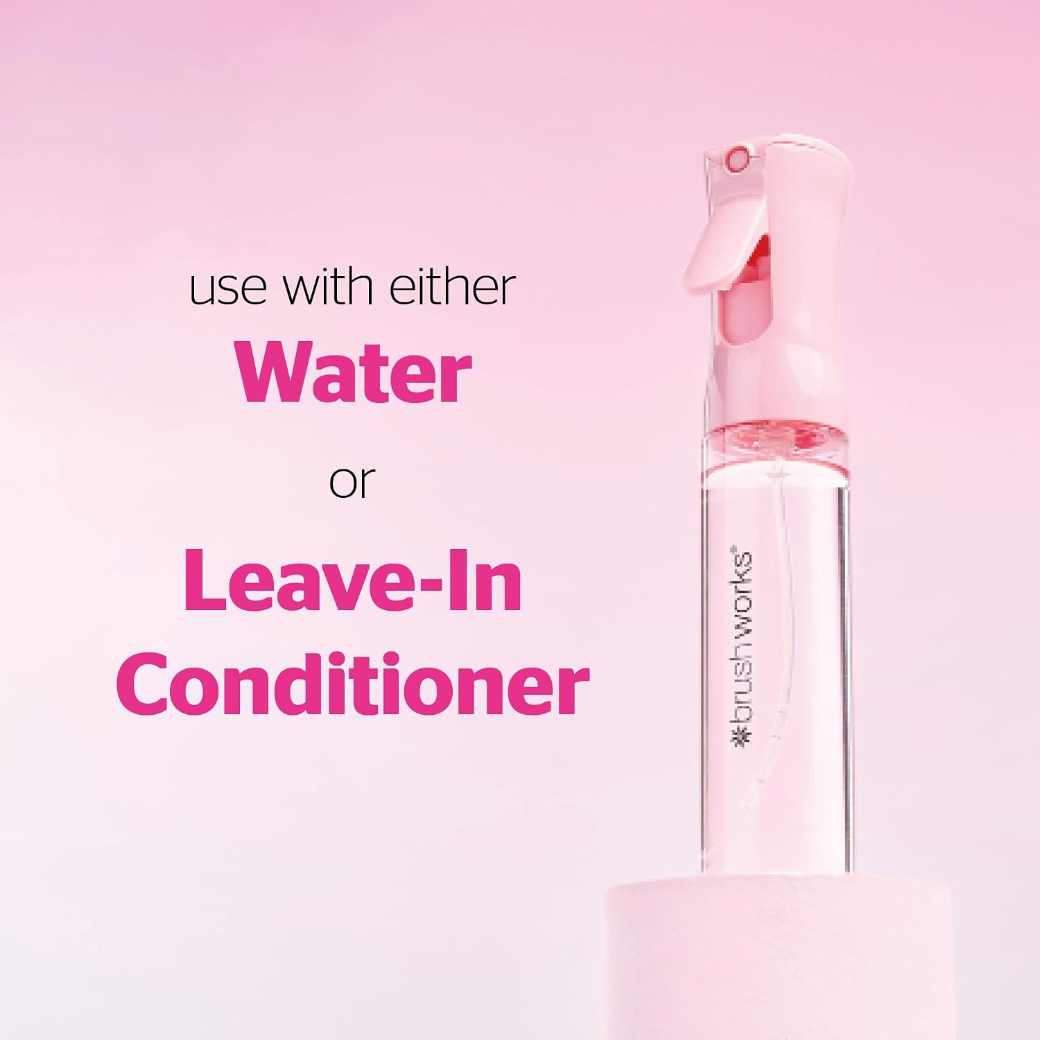 Detalle de Brushworks Fine Mist Mini Spray Bottle, 80 ml Refillable Pink Sprayer