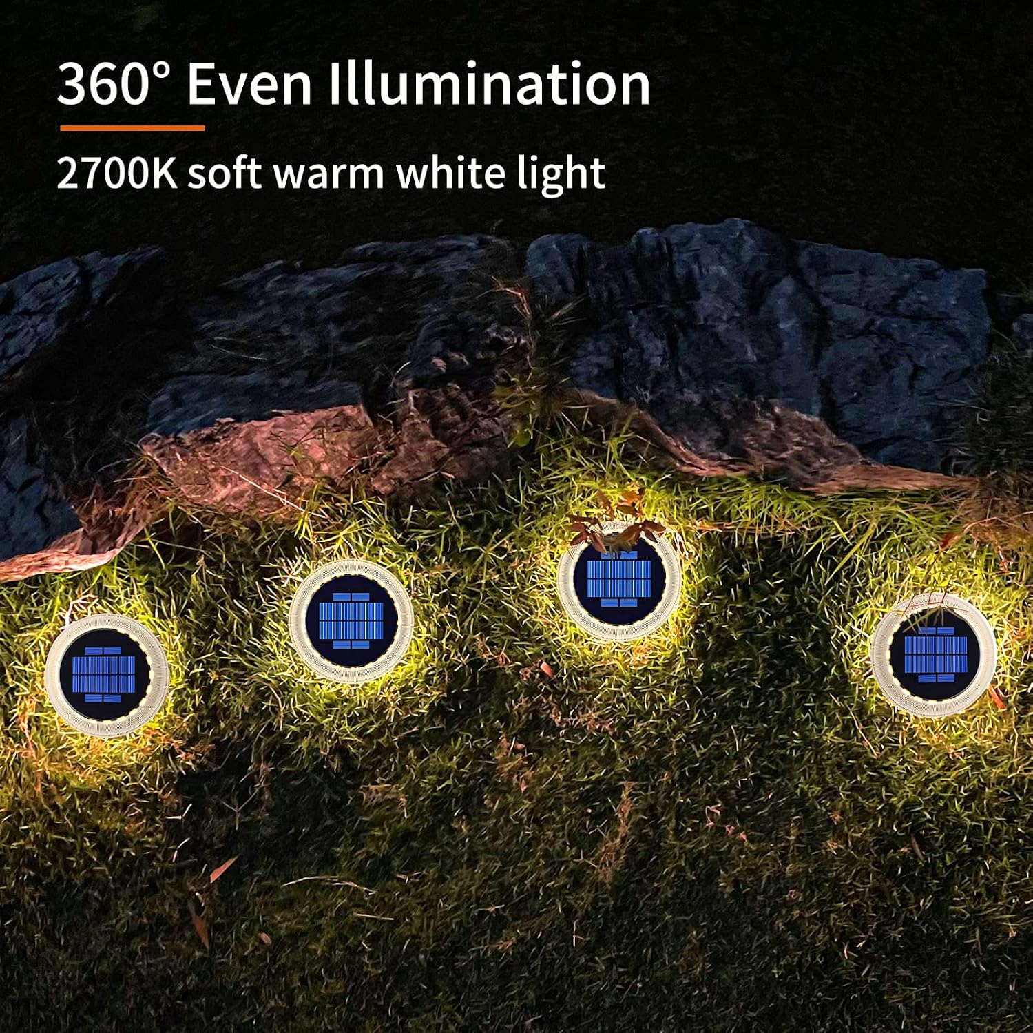 Detalle de YiLaie Luci solari da giardino 360° 4 pezzi